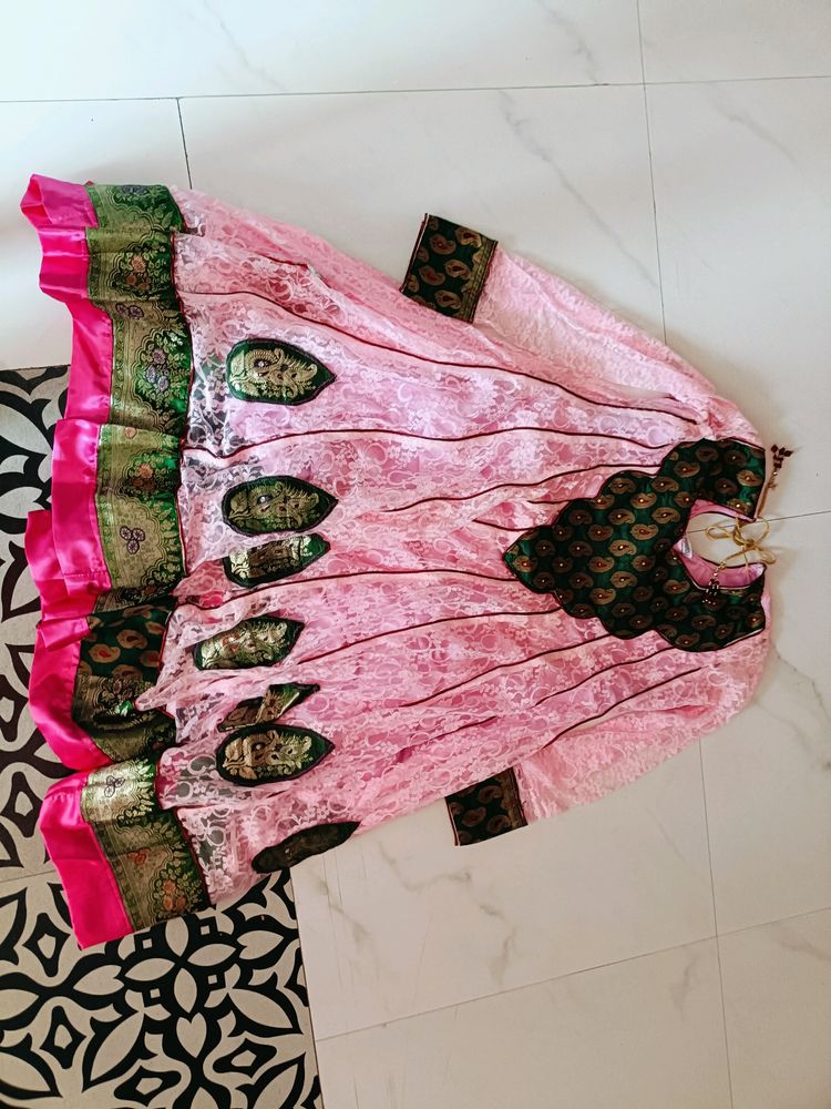 Elegant Pink Silk Saree