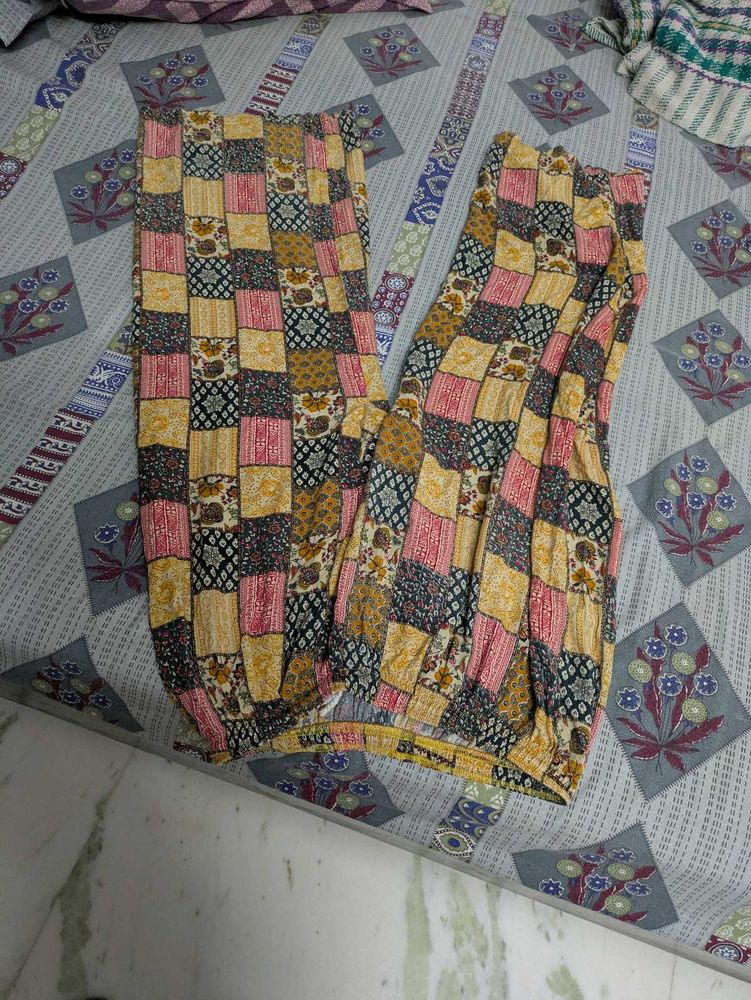 Bohemian Patchwork Palazzo Pants