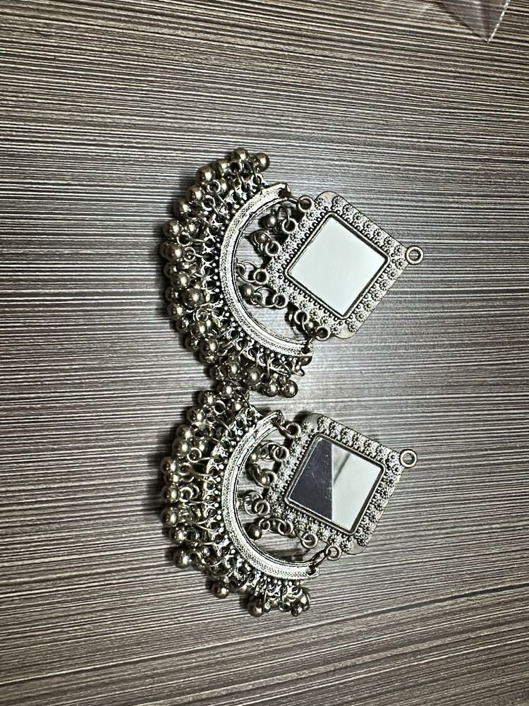 Bohemian Mirror Jhumka Earrings