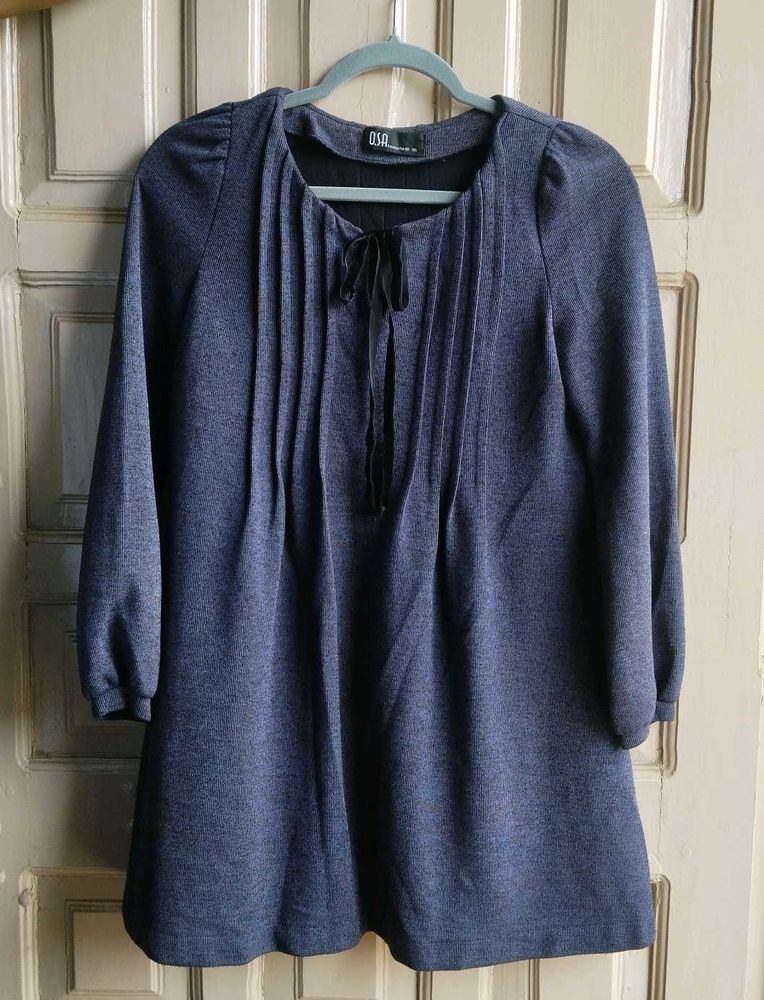 Navy Blue A-line Dress for Women