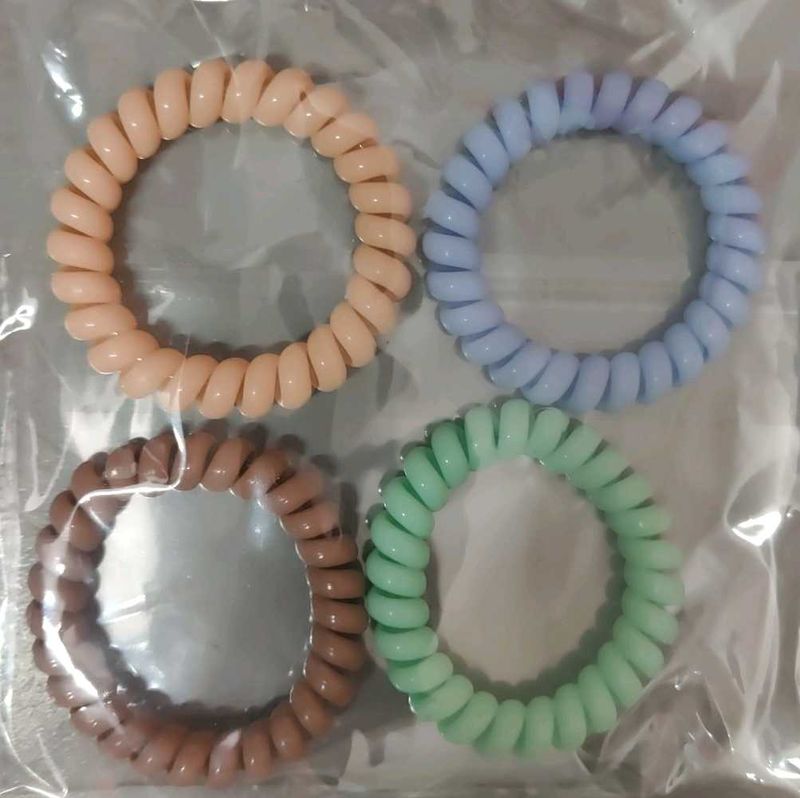 Set of 8 Spiral Hair Ties