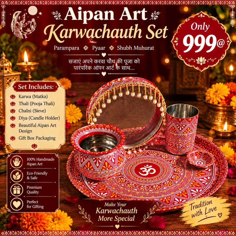 Aipan Art Karwachauth Pooja Set