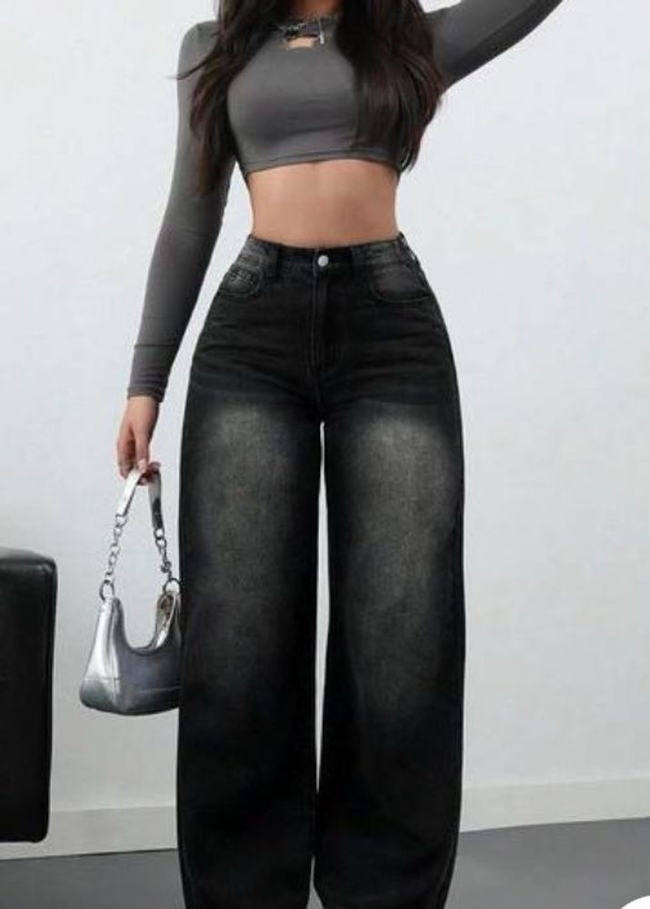 Baggy Black Wash Denim Jeans
