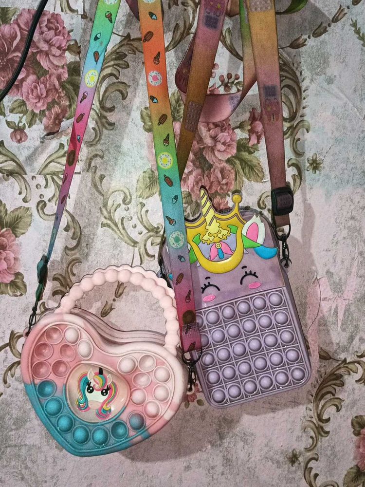 unicorn popit bags purle anda pink combo