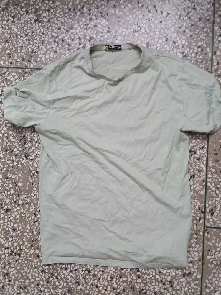 BeYoung mens Light Green T-Shirt
