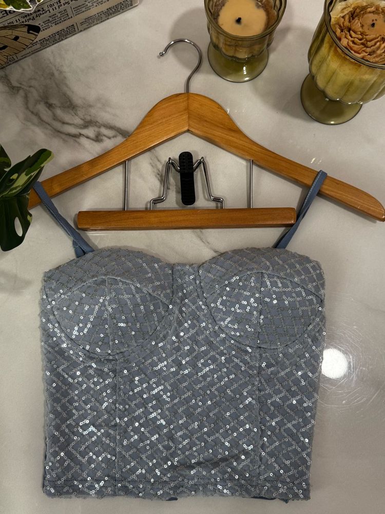 Sparkling Sequin Corset Top
