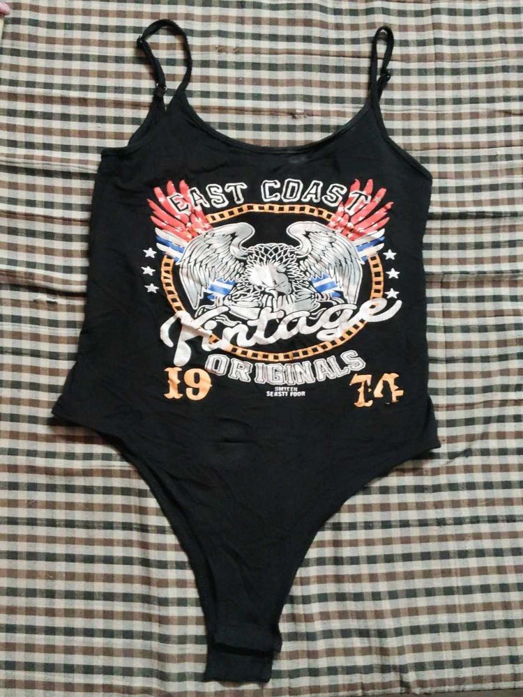 Vintage "East Coast" Graphic Bodysuit Top