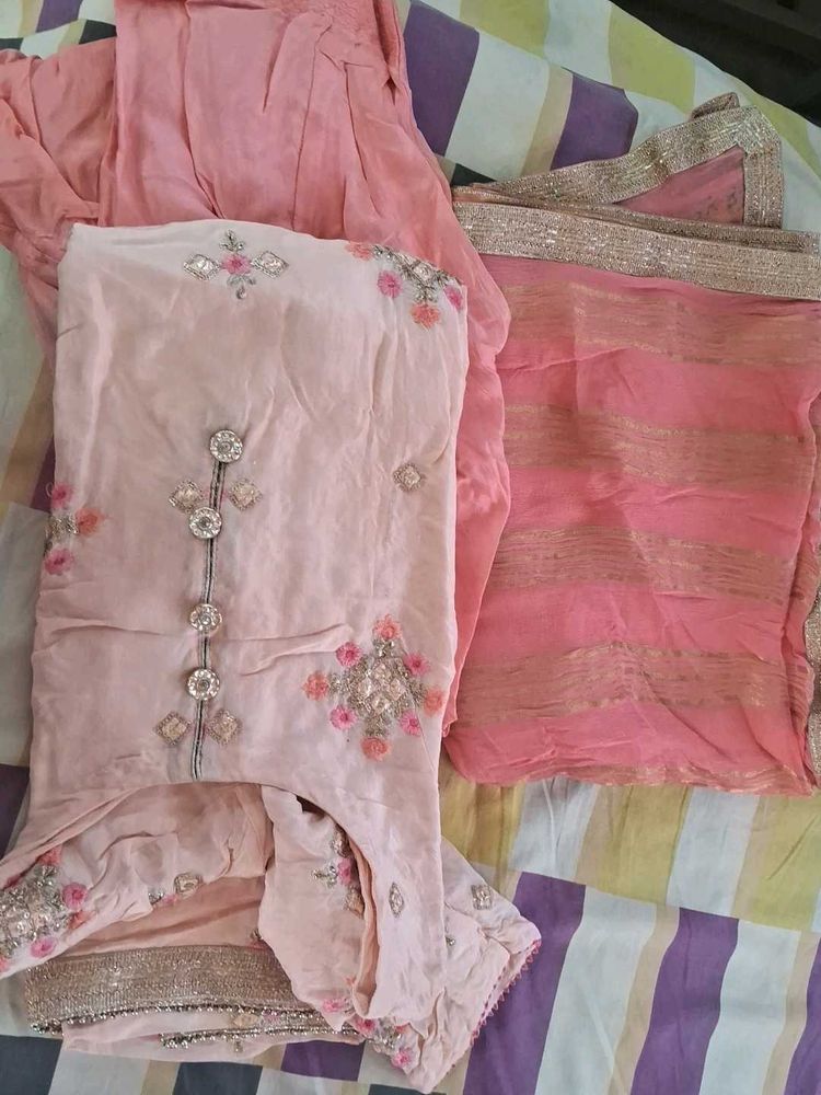 Designer Pink Kurta Set with Dupatta