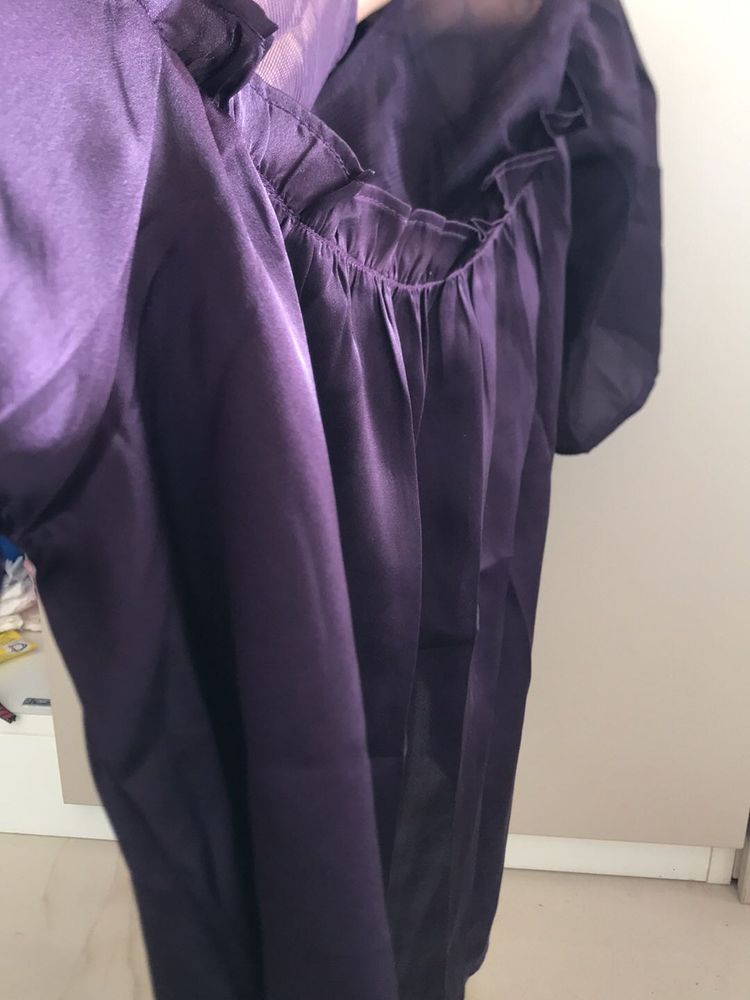 Purple Ruffle Blouse