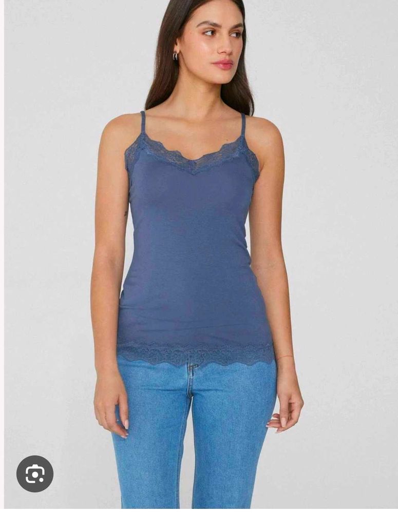 Blue Lace Trim Camisole