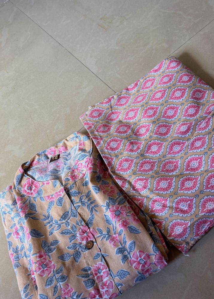 Floral Printed Kurta with Pants Set