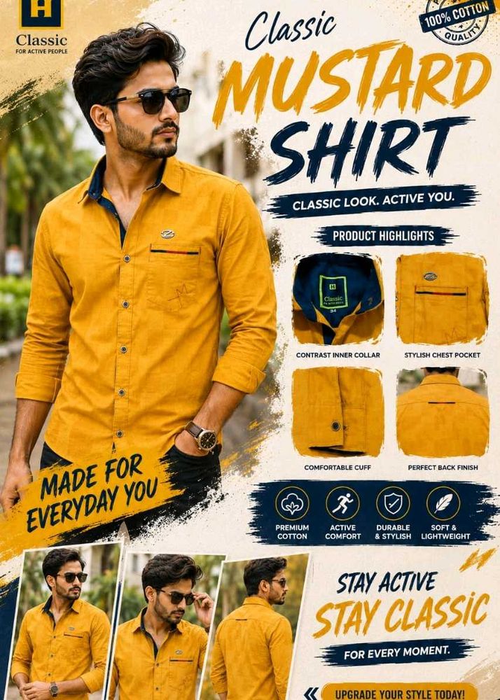 Classic Mustard Casual Shirt