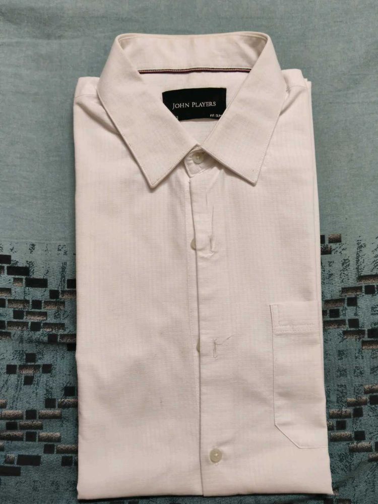 John Players Men's White Shirt