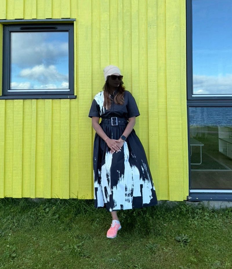 Stylish Shirt and Midi Skirt Co-ord with belt