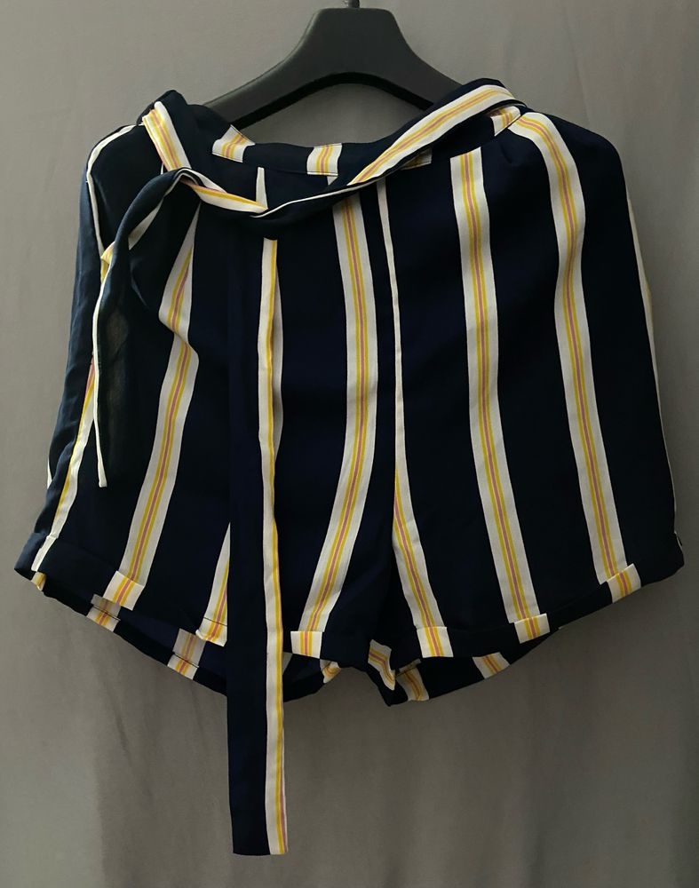 Honey by Pantaloons Navy Stripes Tie Up Shorts