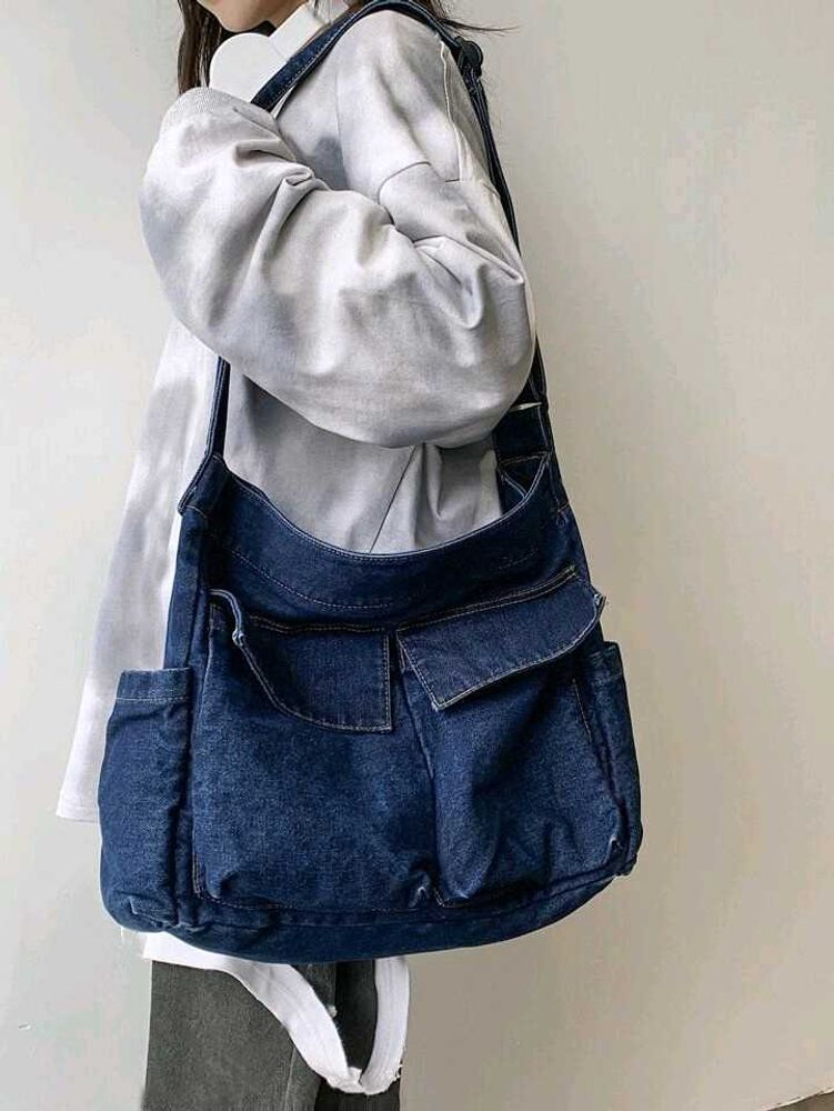 Denim Crossbody Shoulder Bag