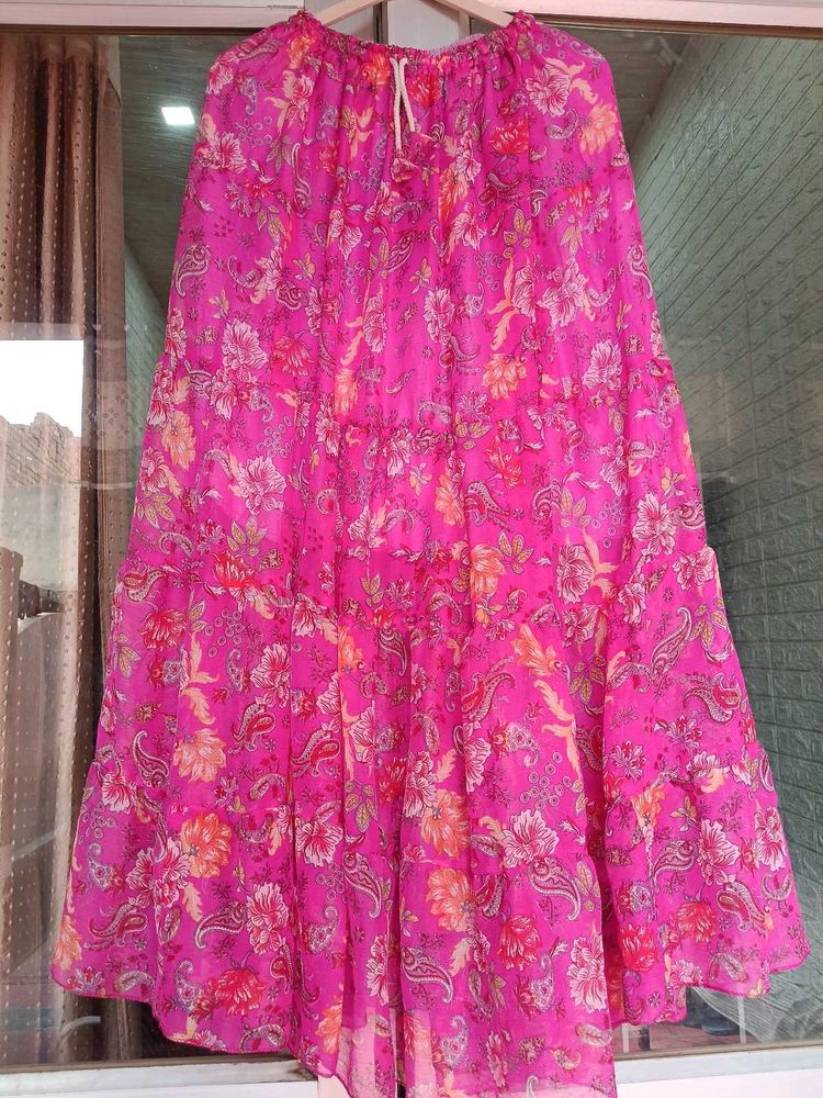 Bohemian Floral Tiered Maxi Skirt