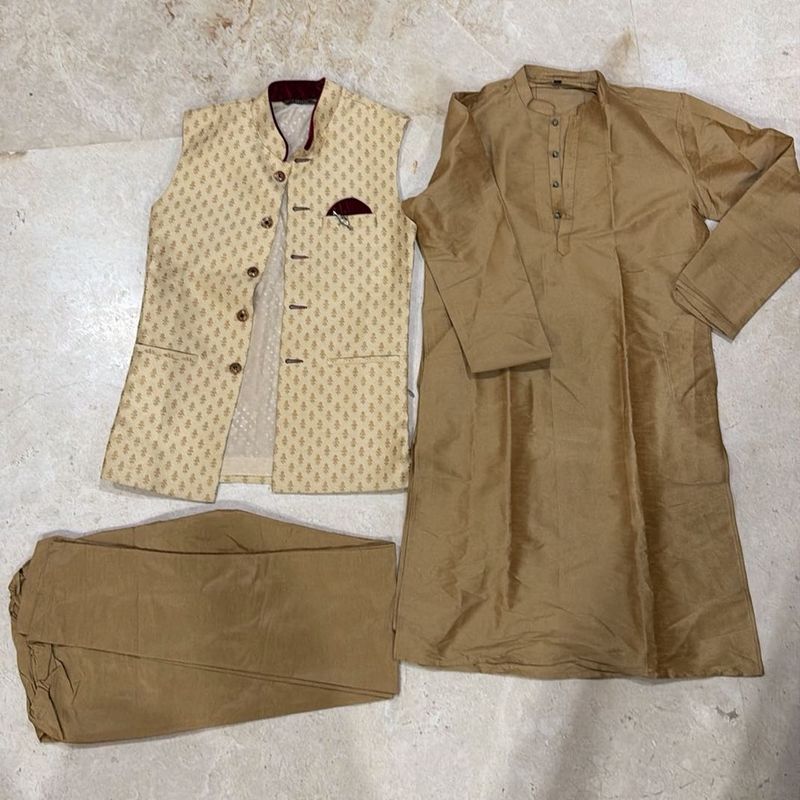 Men's Ethnic Kurta Set with Nehru Jacket