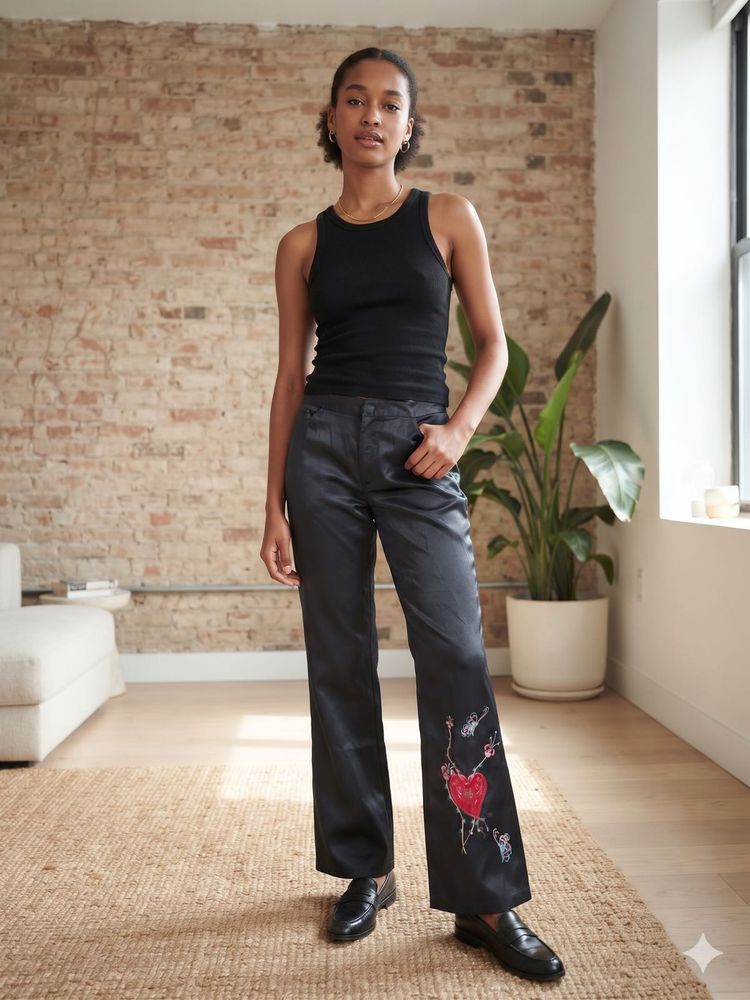 Embroidered Flare Pants