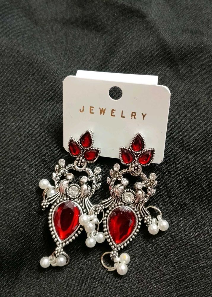 Stunning Red Stone Earrings