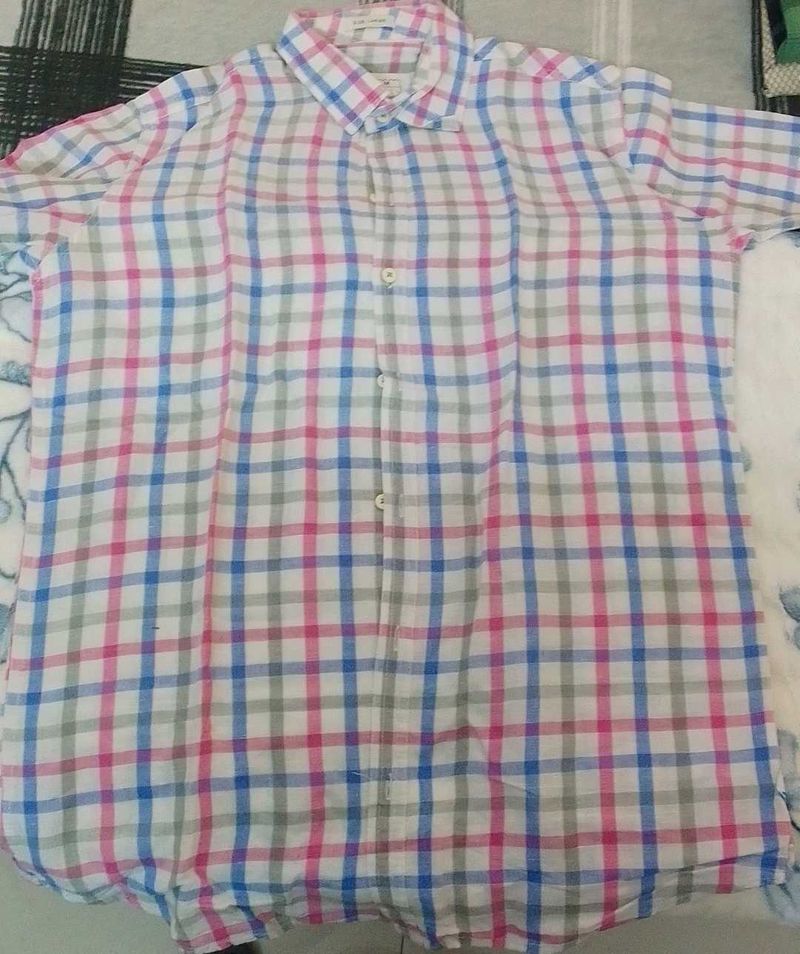 Checked Button-Down Shirt