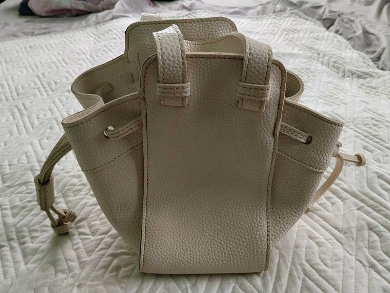 Stylish Cream Textured Hobo Bag