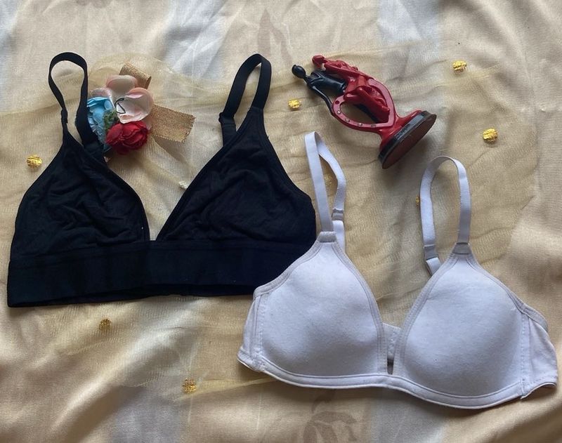 White And Black 0 Size Bra