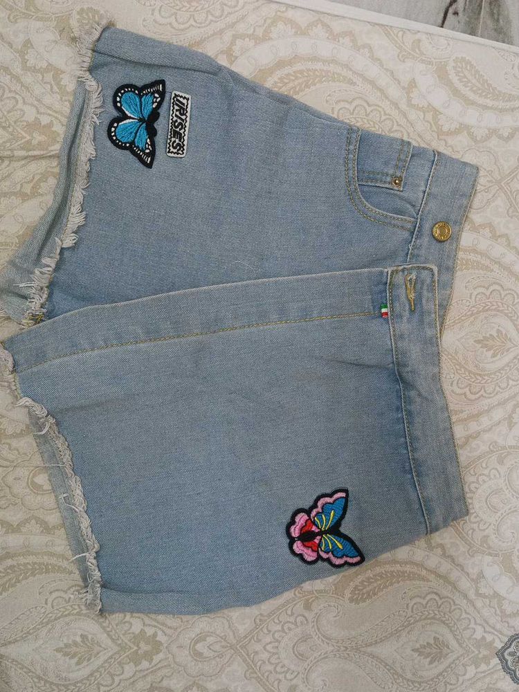 denim skort