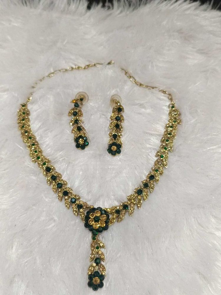 dark green ad jwellery set