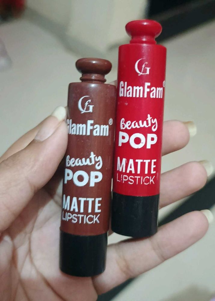 GlamFam Beauty Pop Matte Lipsticks (3Pcs)