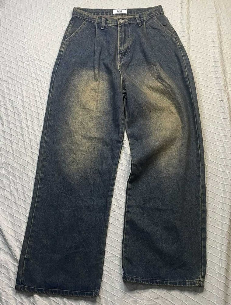 Vintage Wash Wide Leg Jeans UNISEX