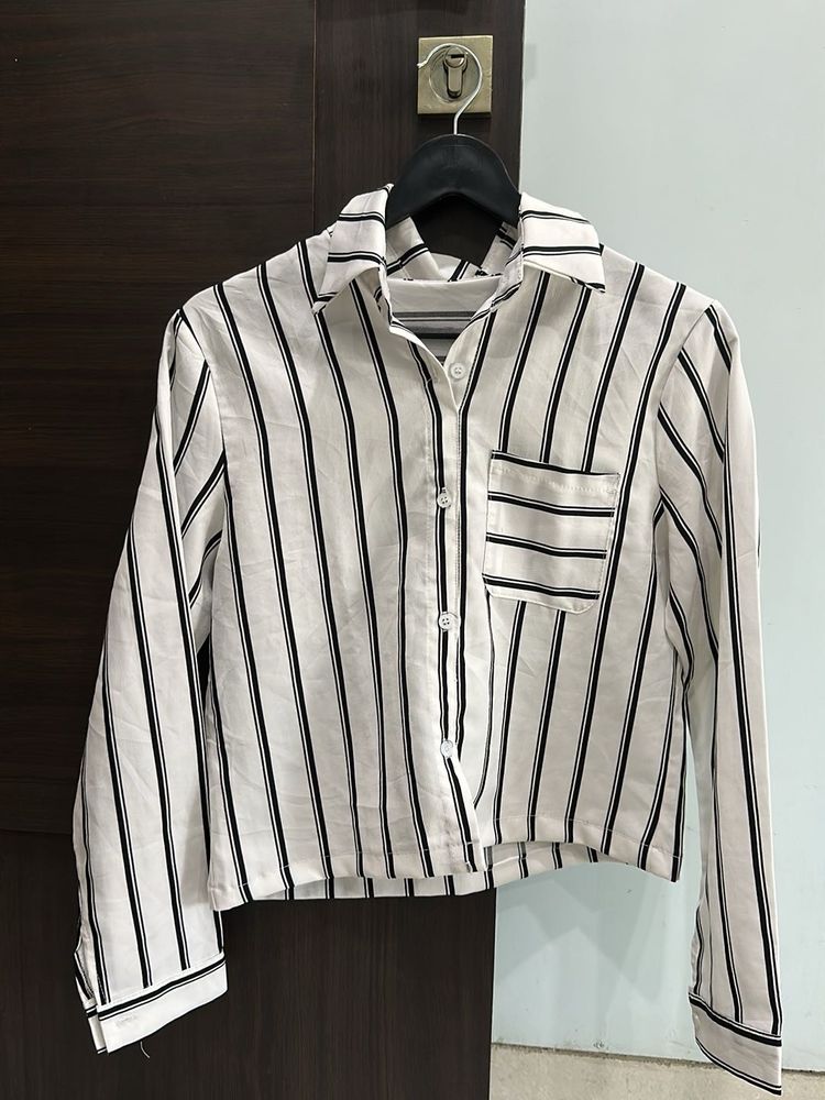 Striped Cropped Shirt