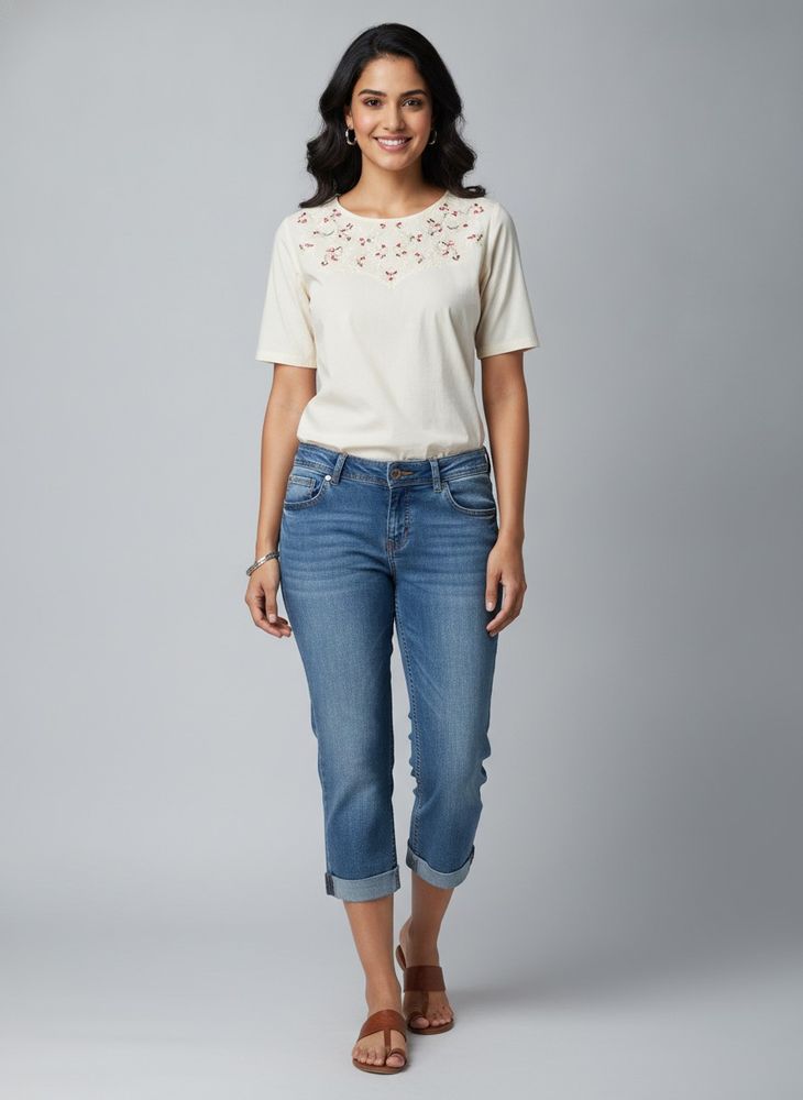 Esprit Women's Medium Wash Denim Capri