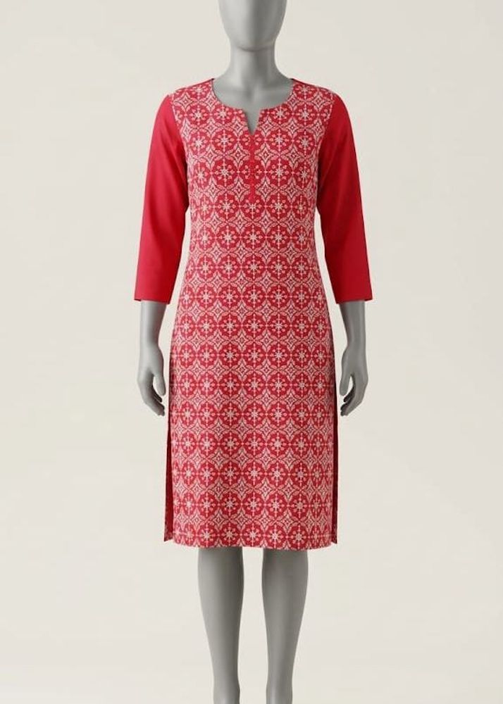 Stylish Red Printed Kurta