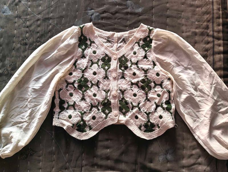 Vintage White Crocheted top
