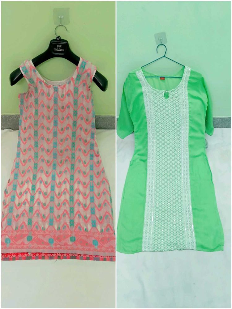 Two Kurtas - Pink &amp; Green