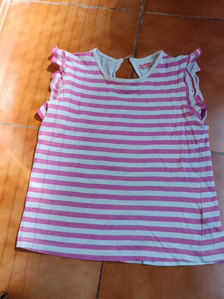 Striped Ruffle Sleeve Top