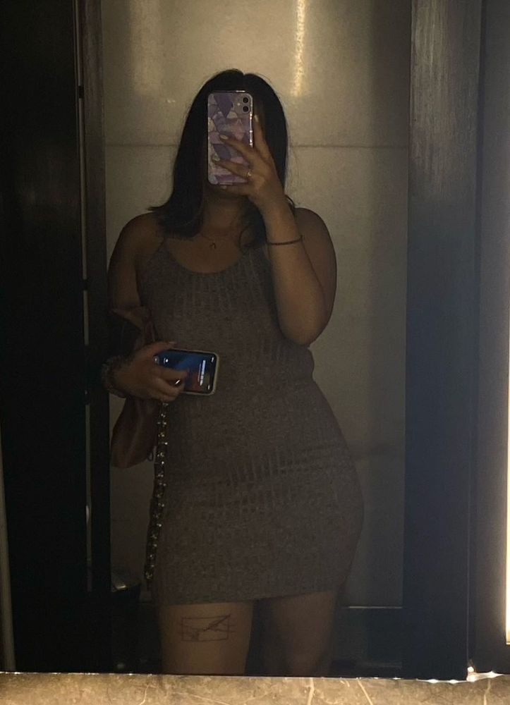 Gray Knit Tank Dress