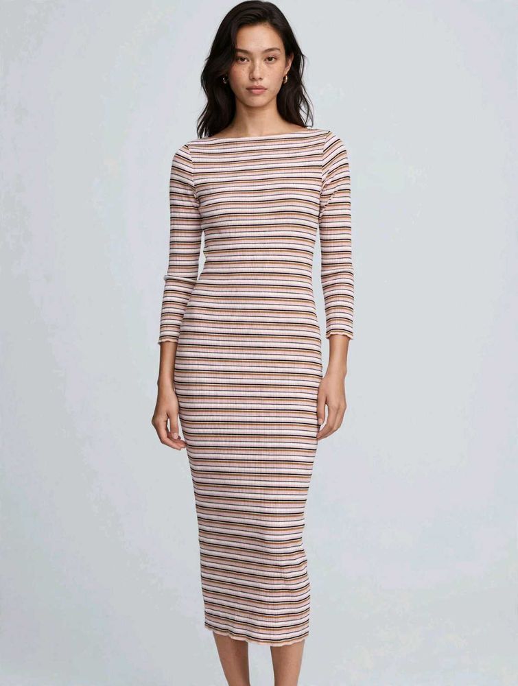 Striped Midi Bodycon Dress
