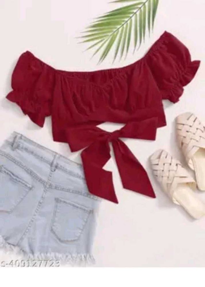 wrap maroon top