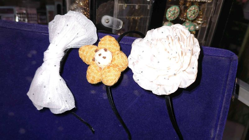 combo of 3 diffrent Cute Flower and Bow Headbands