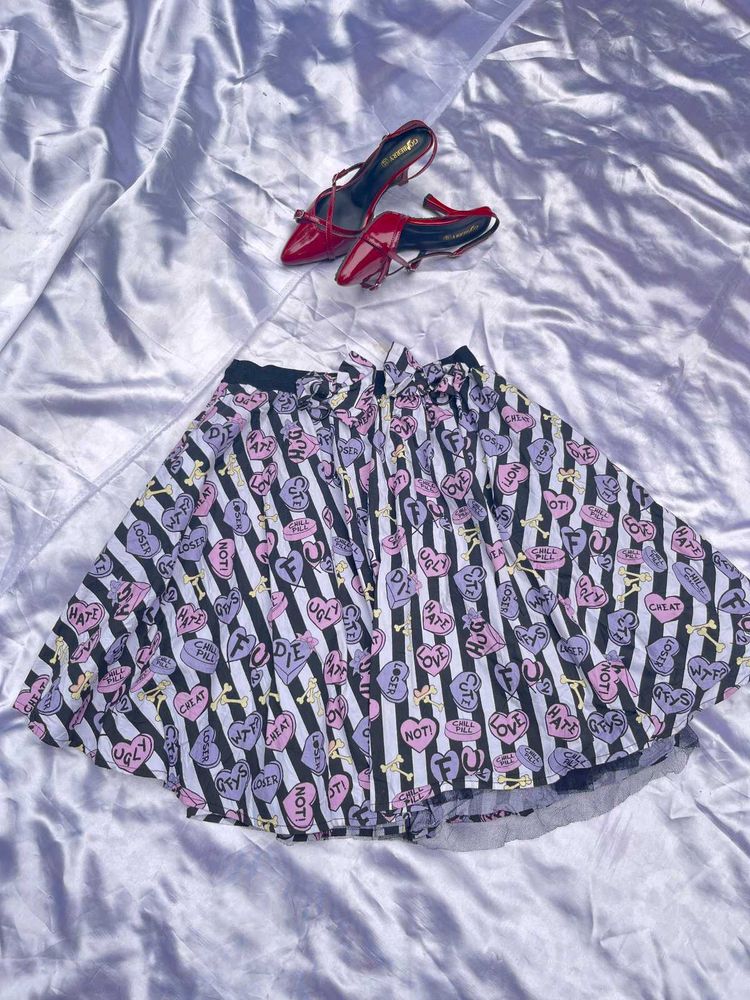 Funky Heart &amp; Striped Skirt