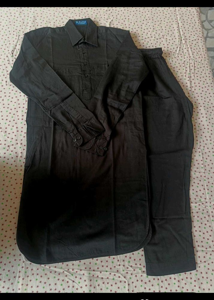 Men's Black Kurta Set