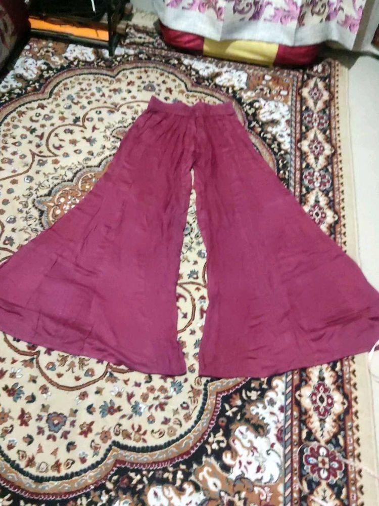 Maroon Flared Palazzos