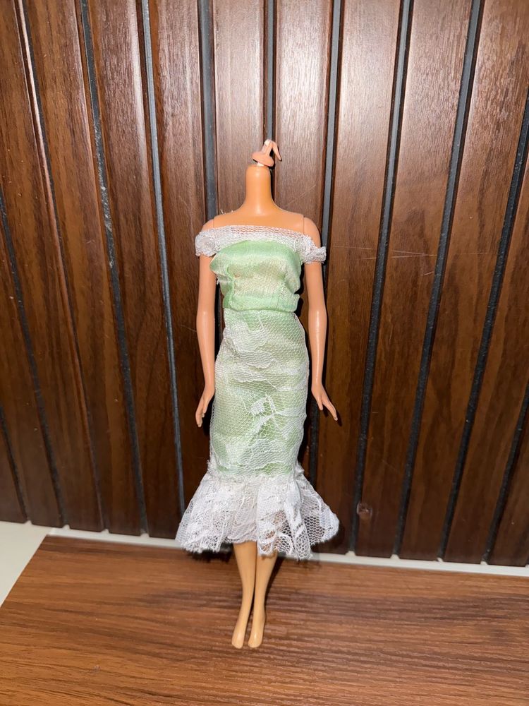Doll Dress - Green Lace