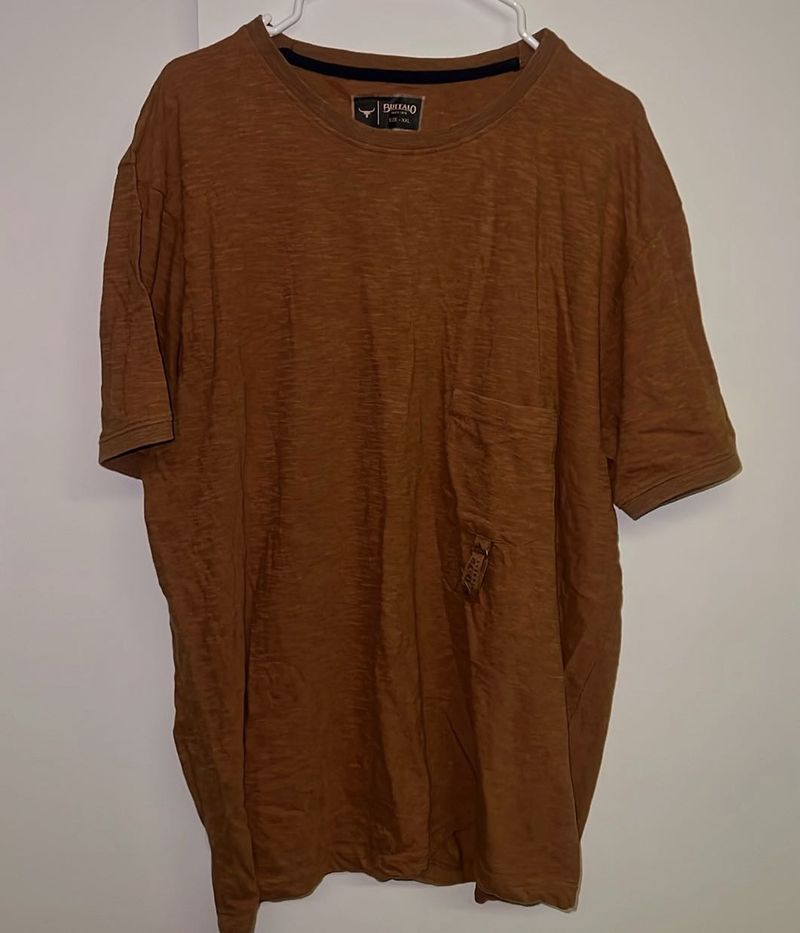Brown Short Sleeve Pocket T-Shirt