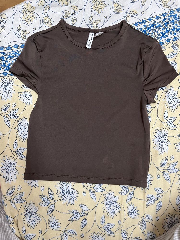 H&amp;M brown fitted top