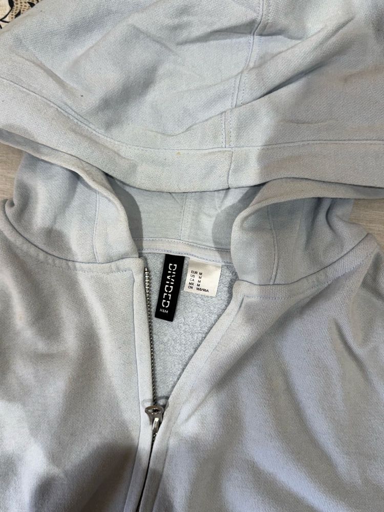 H&amp;M Light Blue Zip-Up Hoodie