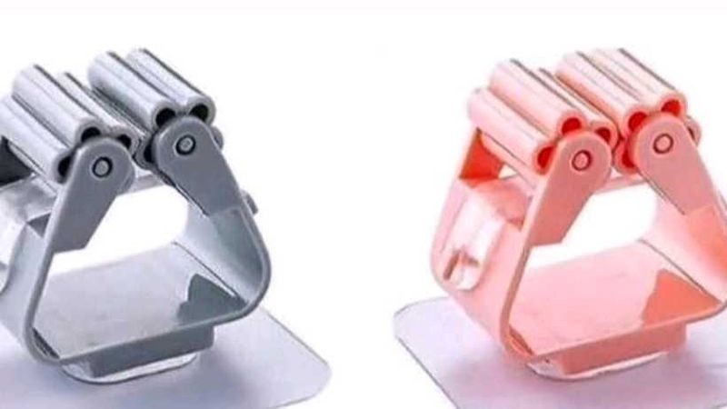 Wall Mounted Mop &amp; Broom Holder Clip (Pack of 2)