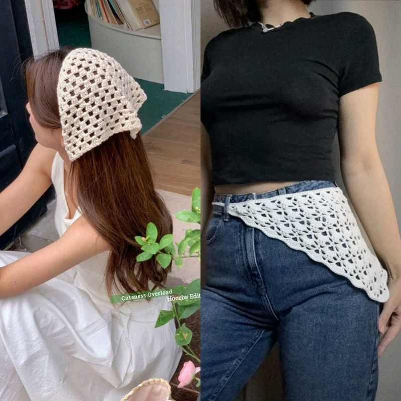 Crochet Hair Scarf Bandana